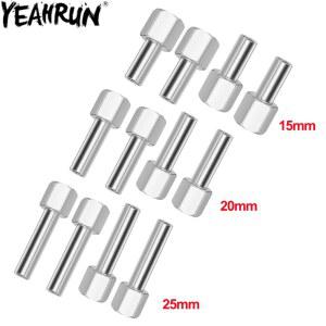 YEAHRUN 4PCS 12mm 육각 휠 허브 드라이브 어댑터 컬럼 금속 너트 15/20/25mm 1/10 RC 크롤러 축 SCX10