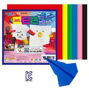 300 단면색종이 6색 6매 50세트300매 1515cm 대용량 KC인증