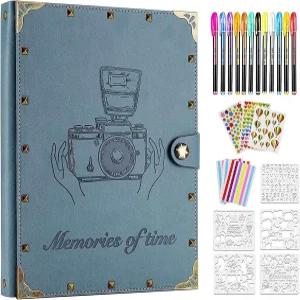 지위안 가죽 스크랩북 앨범 60페이지 러브 메모리 사진 8.5x11인치 여행 저널 가족 용품 키트 커플 기념