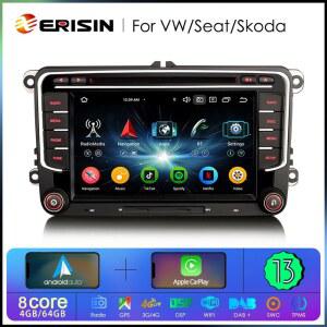 Erisin 차량용 스테레오 GPS 4G 무선 카플레이 자동차 라디오 VW 샤란 티구안 좌석 알테아 스코다 훌륭한 DVD 플레이어 ES6735V 안드로이드 13