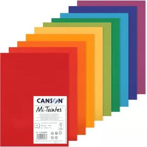 CANSON Mi-Teintes 컬러 드로잉 160gsm A4 종이 팩 양면 허니콤 파인 그레인 10장의 밝은 색상 시트 전문