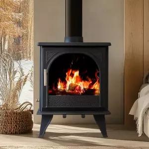 [신일금속] 노출형 사각 벽난로 주물화목난로 SL-097 장작 나무 난방 업소용 가정용 펜션