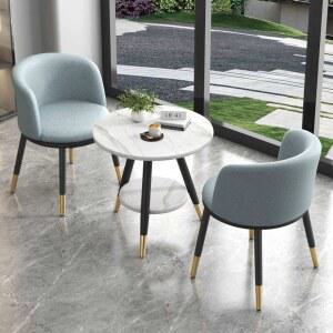 2인 테이블 세트 라이트 라이트그레이브라운가죽 투명 부부테이블 2인티테이블세트 거실 우드