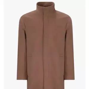 [지이크](천안아산점)[THE S][SIEG] 베이지 캐시미어 혼용 세미오버핏 하이넥코트 (PFHAX7066)