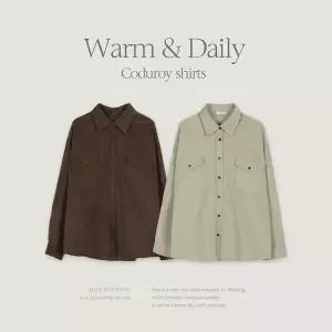 [핫핑](센텀시티점)[포근터치감] 크로지 코듀로이 포켓 루즈핏 긴팔셔츠 P000CRQV