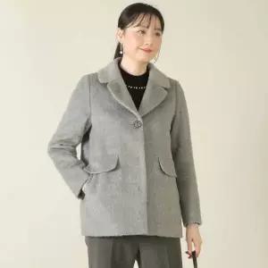 애비뉴투지 엄마옷 알파카 울 모직 테일러 카라 여성 봄 가을 초겨울 정장 긴팔 반 코트 J12531