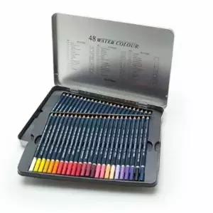 수채색 연필 48색 드로잉 전용 색연필 색칠용 틴케이스 포함