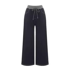 [롯데백화점]샐리 스티치 데님 배색 밴딩 팬츠_I6A-CPT001