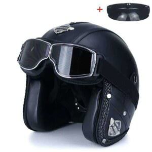 호환 가죽 반모 고급 하이바 할리헬멧 레트로 바이크