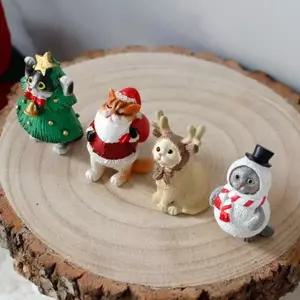 성탄절 ZKM517S9 고양이 장식인형 4p 크리스마스 작은인형 소품