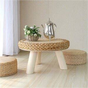 원목 커피 등나무 아트 협탁 작은 소품 이끼 낮은티테이블 드레싱 거실 유리 레트로