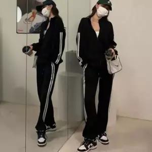 여성 여자 줄무니 트레이닝 세트 츄리닝 운동복 셋업 (WFGT6ZI)