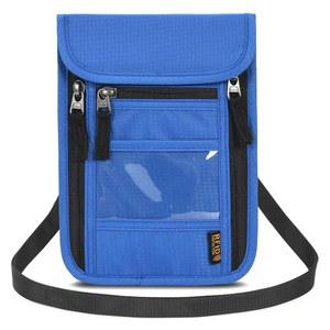 여성용 남성용 넥 지갑 경량 RFID 차단 방수 여행용 파우치, 블루., 여성 및 여권