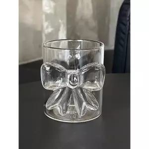 홈카페 투명 리본 유리컵 주스잔 커피잔 물컵 얼음잔