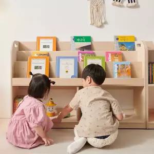 [비앙스] 하이드웰 자작원목 전면책장 1200 유아책장 교구장