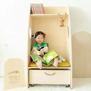 [비앙스] 하이드웰 유아 자작원목 독서 의자(서랍)