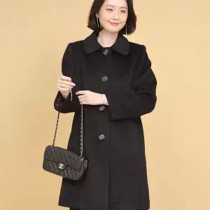 애비뉴투지 엄마옷 수리 알파카 스텐 카라 울 여성 겨울 정장 코트 J01314 50대 60