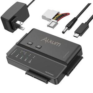 하드 드라이브 클로닝 - 5Gbps 고속 데이터 전송이 가능한 Alxum 3-in-1 USB C to SATA 및 IDE 어댑터, 두 개의 SATA III 133 HDD/SSD 포함 12V2A 전원 어댑터 동시 읽기 지원