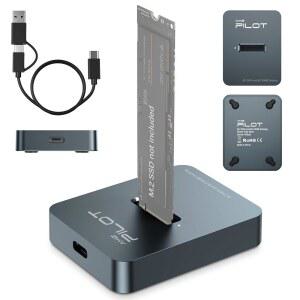 AMZPILOT M.2 NVMe 및 SATA-USB C 도킹 스테이션, SSD-USB A 리더 어댑터, M.2(M 키, B+M 키) SATA NGFF SSD 독, 크기: 2280 2260 2242 2230 인클로저 - 알루미늄 합금