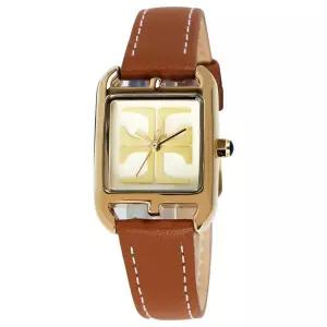 [TANDY] 탠디 시그니쳐 모던스퀘어 여성용 가죽시계 T-1916 골드브라운
