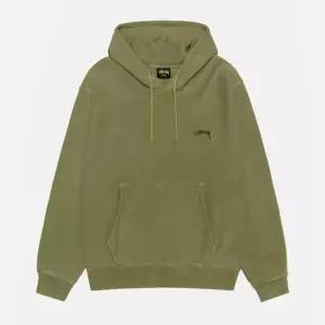 [Stussy(스투시)(미국직구)]스무스 스탁 피그먼트 다이드 후드티셔츠 올리브 1925021