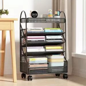 이동형 책장 공부방 미니 틈새 좁은공간 철제 거실 가정용 회전식 정리함