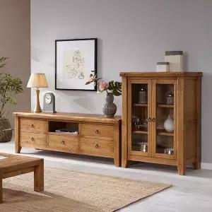 [마루엔개비] 우리목 2단 170거실장세트 2PC 원목 TV장