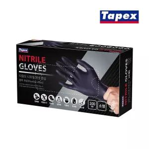 [테이팩스]무분말 니트릴장갑 100매(블랙) 소