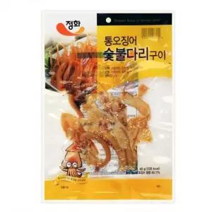 [옛날과자몰]정화식품 통오징어 숯불다리구이 45gx2