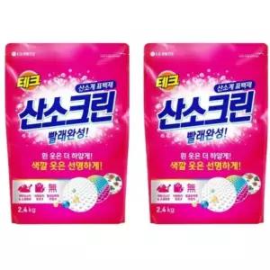 테크 산소크린 세탁 표백제 분말 얼룩 제거 2.4L X2개