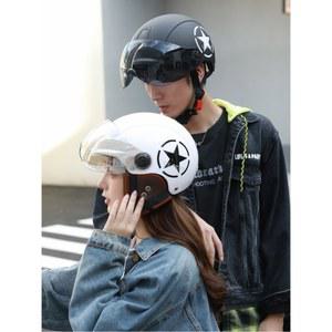 여름용 가벼운 블랙 하이바 화이트 바이크 경량 스쿠터