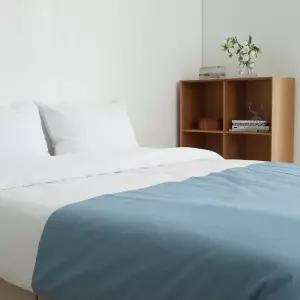 브룬 하프앤하프 침구세트(화이트+스모크블루)(SSSQK)