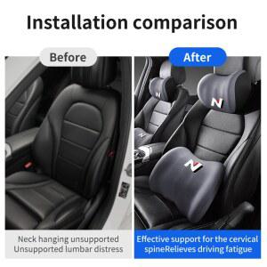 현대 N 라인 투싼 NX4 목 I30 I20 카시트 베개 쏘나타 지지 유니버설 편안한 허리 엘란트라용 I10 쿠션