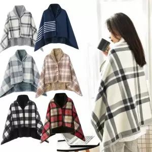 극세사 망토 담요 포근한 똑딱이 수면 극세사 무릎 담요 소파 겨울 유지 체온