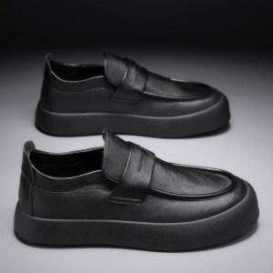 남성 작업화 캐주얼 가죽 슬립온 블랙 오 화 주방 미끄럼 방지 방수 셰프 트렌디 신발