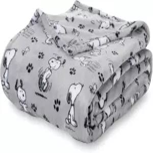 버크셔 블랭킷 피너츠 벨벳로프트 귀여운 캐릭터 스누피 플러시 피너츠 포즈 및 그레이 트윈 60인치 x