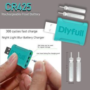 빛나는 플로트 CR425 충전식 배터리 세트 낚시 USB 충전기 LIR425 전자 야간 라이트 미끼