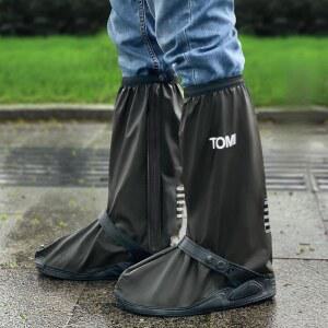 비용 방수 신발 커버, 지퍼가 달린 레인 부츠 galoshes 판초, 재사용 및 접이식, 미끄럼 방지 pvc 스노우 커버 남성 여성용 (블랙, xxl)