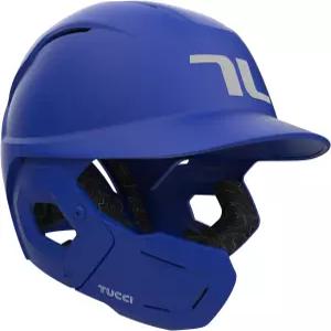 턱 플랩이 있는 투치 포텐자 타격 헬멧 L L/XL 매트 트루 로열 블루 왼손잡이 타자