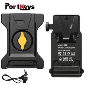 포트키스 BD3 V-락 마운트 배터리 플레이트 어댑터 전원 공급 분배기 (벨트 클립 포함 카메라 사진 촬영 용