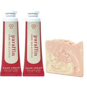 배스 앤 바디 웍스 2 파라핀 핸드, 네일 큐티클 핸드 크림과 히말라야 솔츠 스프링 비누