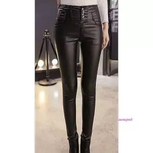 레더팬츠 가죽 여자 버튼포인트 여성 바지 스키니 노기모 코팅레더 스키티tyk908