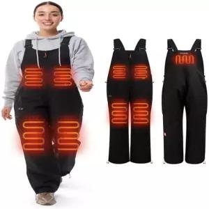 HENNCHEE 16000mAh 배터리 여성용 보온 턱받이 야외 스노우 따뜻한 스키 스노보드 바지