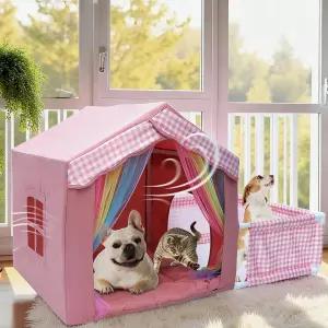 소형에서 중형견을 위한 프레임이 있는 도그 하우스 실내 놀이 공간이 리테일 귀여운 텐트 침대 통기성