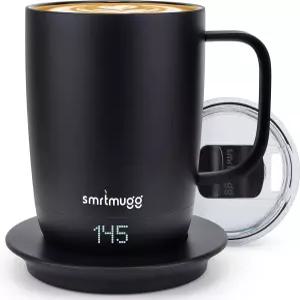 SMRTMUG PRO 14온스. 셀프 히팅 커피 머그잔 u2013 4시간 배터리 수명 조절 가능한 온도 LCD 디스플레이