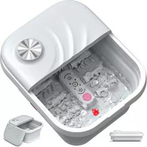 HOMGIM 접이식 발 스파 목욕 열 마사지기 레드 라이트 및 온도 조절 휴대용 버블 소이커 욕조 스트레스