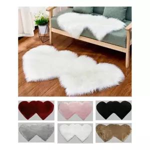 키밍 쌍하트 쌍하트매트 발매트 35x70cm 장모 소파 긴털 카페트 가정용