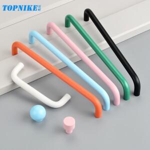 서랍 문 손잡이 캐비닛 단순하고 현대 호환적인 스타일 색상  관심 오렌지 녹색 파란색 분홍색 흰색 검정색