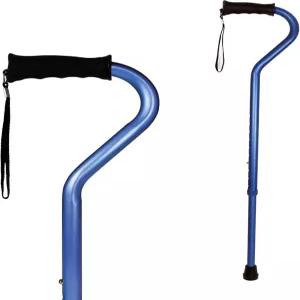 케어엑스 헬스 브랜드 에르고 오프셋 지팡이와 부드러운 쿠션 손잡이 조절 가능한 워킹 지팡이 파란색