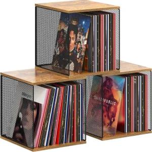 Dmevkic 3 큐브 비닐 레코드 저장 DIY 스태커블 120150 비주얼 앨범 상자